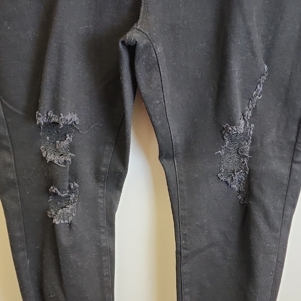 High Rise Black Distressed Jeans - Picture 4 of 6